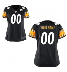 Women's Pittsburgh Steelers Nike Black Custom Game Jersey
