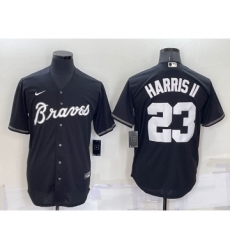 Men's Atlanta Braves #23 Michael Harris II Black Turn Back The Clock Stitched Cool Base Jersey