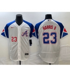 Men's Atlanta Braves #23 Michael Harris II Number White 2023 City Connect Flex Base Stitched Baseball Jersey