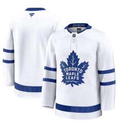Men's Toronto Maple Leafs Custom White 2024-25 Away Stitched Hockey Jersey