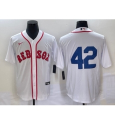 Men's Boston Red Sox #42 Jackie Robinson White Cool Base Stitched Baseball Jersey