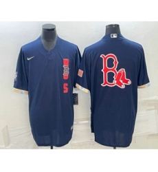 Men's Boston Red Sox Big Logo Navy Blue 2021 MLB All Star Stitched Cool Base Nike Jersey