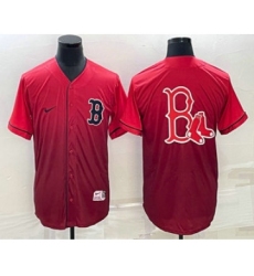 Men's Boston Red Sox Big Logo Nike Red Fade Stitched Jersey