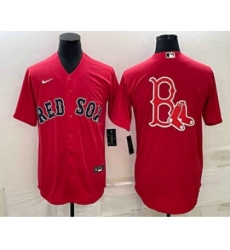 Men's Boston Red Sox Big Logo Red Stitched MLB Cool Base Nike Jersey