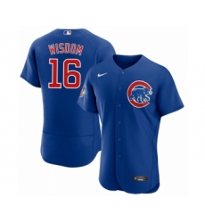 Men's Chicago Cubs #16 Patrick Wisdom Blue Flex Base Stitched Jersey