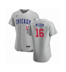 Men's Chicago Cubs #16 Patrick Wisdom Gray Flex Base Stitched Jersey