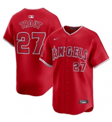 Men's Los Angeles Angels #27 Mike Trout Red Alternate Limited Baseball Stitched Jersey