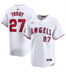 Men's Los Angeles Angels #27 Mike Trout White Home Limited Baseball Stitched Jersey