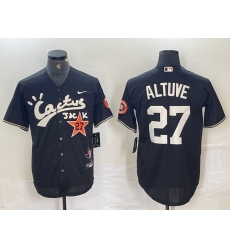 Men's Houston Astros #27 Jose Altuve Black Cactus Jack Cool Base Jersey