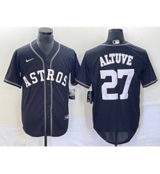 Men's Houston Astros #27 Jose Altuve Black Cool Base Stitched Baseball Jersey