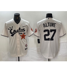 Men's Houston Astros #27 Jose Altuve Cream Cactus Jack Vapor Premier Stitched Baseball Jersey