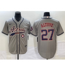 Men's Houston Astros #27 Jose Altuve Gray Cool Base Stitched Baseball Jersey