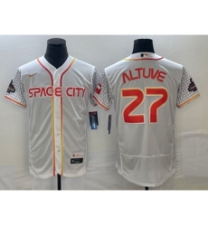 Men's Houston Astros #27 Jose Altuve Number White 2023 City Connect Flex Base Stitched Jersey