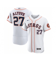 Men's Houston Astros #27 Jose Altuve White 2022 World Series Flex Base Stitched Baseball Jersey