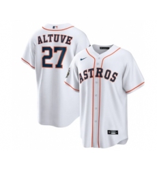 Men's Houston Astros #27 Jose Altuve White 2022 World Series Home Stitched Baseball Jersey