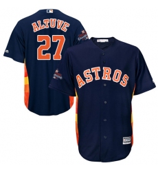 Youth Majestic Houston Astros #27 Jose Altuve Replica Navy Blue Alternate 2017 World Series Champions Cool Base MLB Jersey