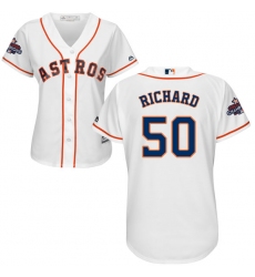 Women's Majestic Houston Astros #50 J.R. Richard Replica White Home 2017 World Series Champions Cool Base MLB Jersey