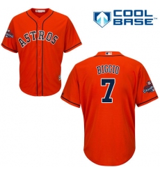 Men's Majestic Houston Astros #7 Craig Biggio Replica Orange Alternate 2017 World Series Champions Cool Base MLB Jersey