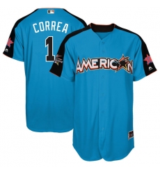 Youth Majestic Houston Astros #1 Carlos Correa Replica Blue American League 2017 MLB All-Star MLB Jersey