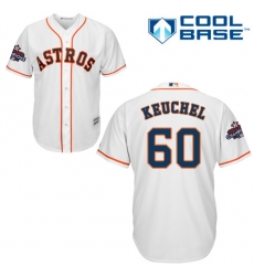 Youth Majestic Houston Astros #60 Dallas Keuchel Replica White Home 2017 World Series Champions Cool Base MLB Jersey