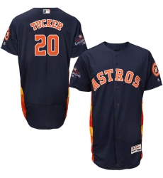 Men's Majestic Houston Astros #20 Preston Tucker Authentic Navy Blue Alternate 2017 World Series Champions Flex Base MLB Jersey