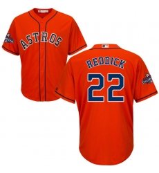 Men's Majestic Houston Astros #22 Josh Reddick Replica Orange Alternate 2017 World Series Champions Cool Base MLB Jersey