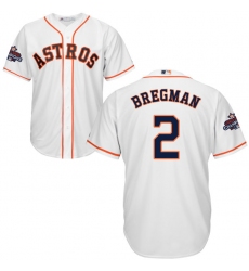 Men's Majestic Houston Astros #2 Alex Bregman Replica White Home 2017 World Series Champions Cool Base MLB Jersey