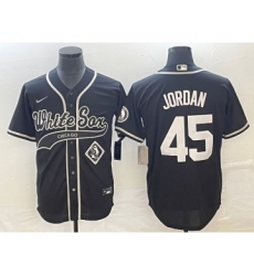 Men's Chicago White Sox #45 Michael Jordan Black Cool Base Stitched Baseball Jersey1