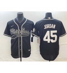 Men's Chicago White Sox #45 Michael Jordan Black Cool Base Stitched Baseball Jersey