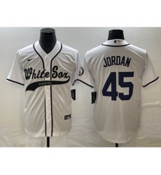 Men's Chicago White Sox #45 Michael Jordan White Cool Base Stitched Baseball Jersey1