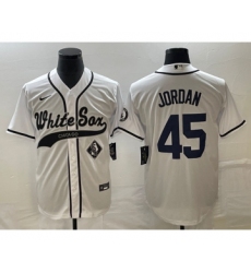 Men's Chicago White Sox #45 Michael Jordan White Cool Base Stitched Baseball Jersey