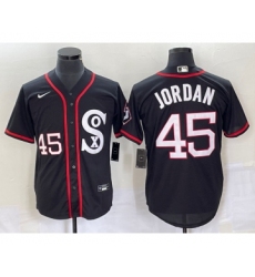 Men's Nike Chicago White Sox #45 Michael Jordan Black Retro Stitched MLB Nike Cool Base Jersey