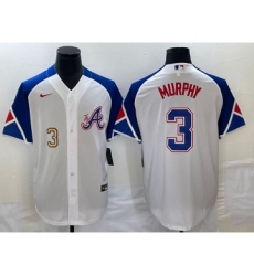 Men's Atlanta Braves #3 Dale Murphy Number White 2023 City Connect Cool Base Stitched Jerseys