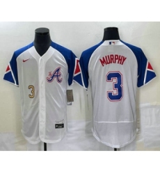 Men's Atlanta Braves #3 Dale Murphy Number White 2023 City Connect Flex Base Stitched Jersey2