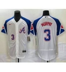 Men's Atlanta Braves #3 Dale Murphy Number White 2023 City Connect Flex Base Stitched Jersey