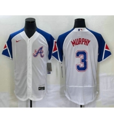 Men's Atlanta Braves #3 Dale Murphy White 2023 City Connect Flex Base Stitched Jersey