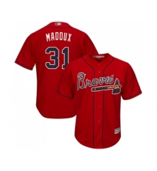 Men's Atlanta Braves #31 Greg Maddux Red Cool Base Stitched Baseball Jersey