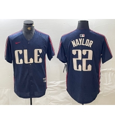 Men's Cleveland Guardians #22 Josh Naylor Navy 2024 City Connect Limited Stitched Jersey