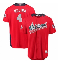 Youth Majestic St. Louis Cardinals #4 Yadier Molina Game Red National League 2018 MLB All-Star MLB Jersey