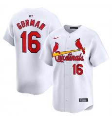 Men's St. Louis Cardinals #16 Nolan Gorman White 2024 Home Limited Stitched Baseball Jersey