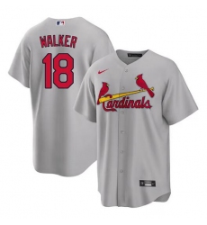 Men's St. Louis Cardinals #18 Jordan Walker Grey Cool Base Stitched Baseball Jersey