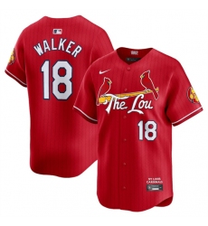 Men's St. Louis Cardinals #18 Jordan Walker Red 2024 City Connect Limited Stitched Baseball Jersey