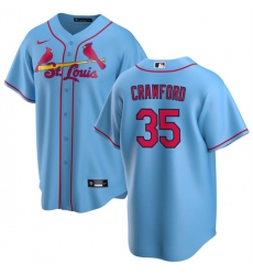 Men's St. Louis Cardinals #35 Brandon Crawford Blue Cool Base Stitched Baseball Jersey