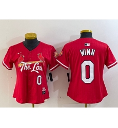 Women's St Louis Cardinals #0 Masyn Winn Red 2024 City Connect Limited Stitched Baseball Jersey