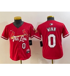 Youth St Louis Cardinals #0 Masyn Winn Red 2024 City Connect Limited Stitched Baseball Jersey