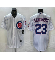 Men's Chicago Cubs #23 Ryne Sandberg White Stitched Cool Base Nike Jersey