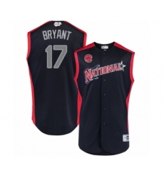 Men's Chicago Cubs #17 Kris Bryant Authentic Navy Blue National League 2019 Baseball All-Star Jersey