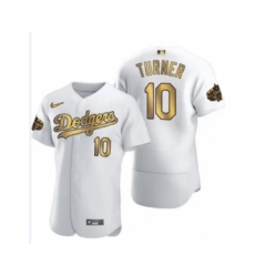 Men's Los Angeles Dodgers #10 Justin Turner White 2022 All Star Stitched Flex Base Nike Jersey