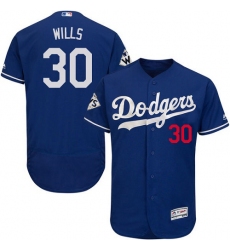 Men's Majestic Los Angeles Dodgers #30 Maury Wills Authentic Royal Blue Alternate 2017 World Series Bound Flex Base MLB Jersey