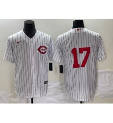 Men's Cincinnati Reds #17 Stuart Fairchild White Field of Dreams Stitched Baseball Jersey